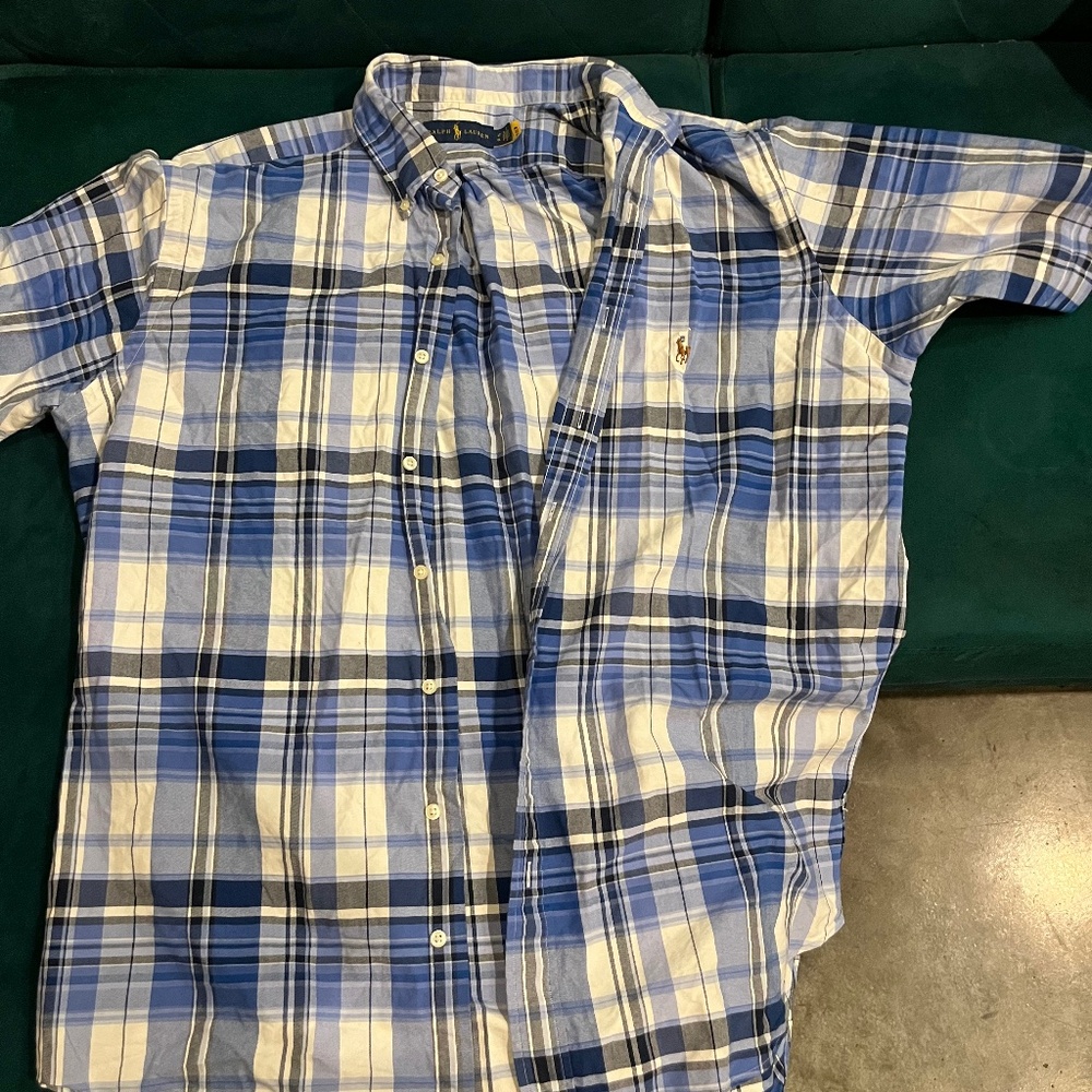 Polo Ralph Lauren Short-Sleeved Button Down Collard Shirt - Size LT